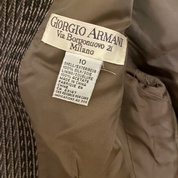 Vintage Giorgio Armani Borogonuovo 21 Wool Herringbone Blazer Jacket Size 10 - Picture 4 of 5